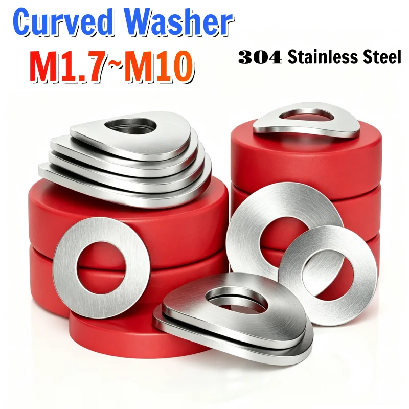 Curved Washer 304 A2 Stainless Steel Curved Washers Wave Spring Washer Anti-loose Fastener M1.7 M2 M2.5 M3 M4 M5 M6 M8 M10