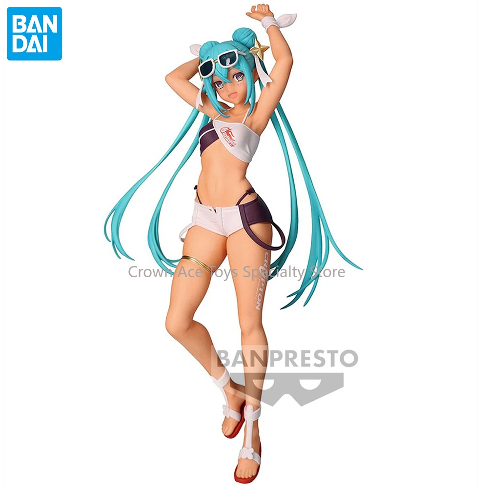 

Bandai Banpresto Vocaloid Hatsune Miku Racing Miku 2023 Tropical Ver. 200mm Anime Action Figure Collectible Model Gifts Toys