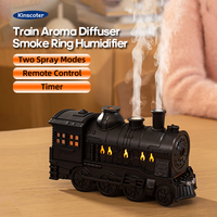 Mini Train Shape Aroma Essential Oil Diffuser with Light and Remote Control Ultrasonic Cool Mist Air Humidifier for Home Office