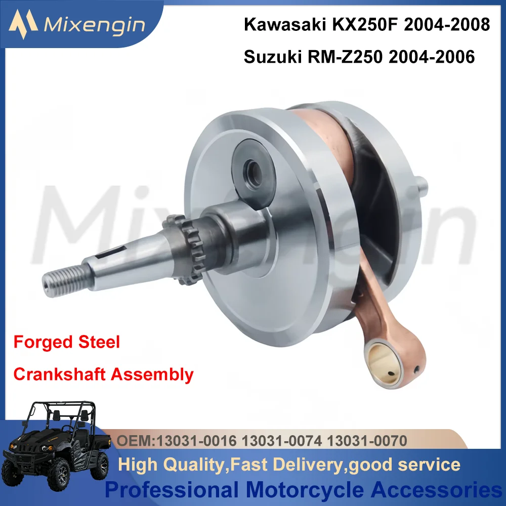 Crankshaft Assembly For Kawasaki KX250F 2004-2008 Suzuki RM-Z250 2004-2006 13031-0074 Engine Parts Connecting Rod Shaft Bearing