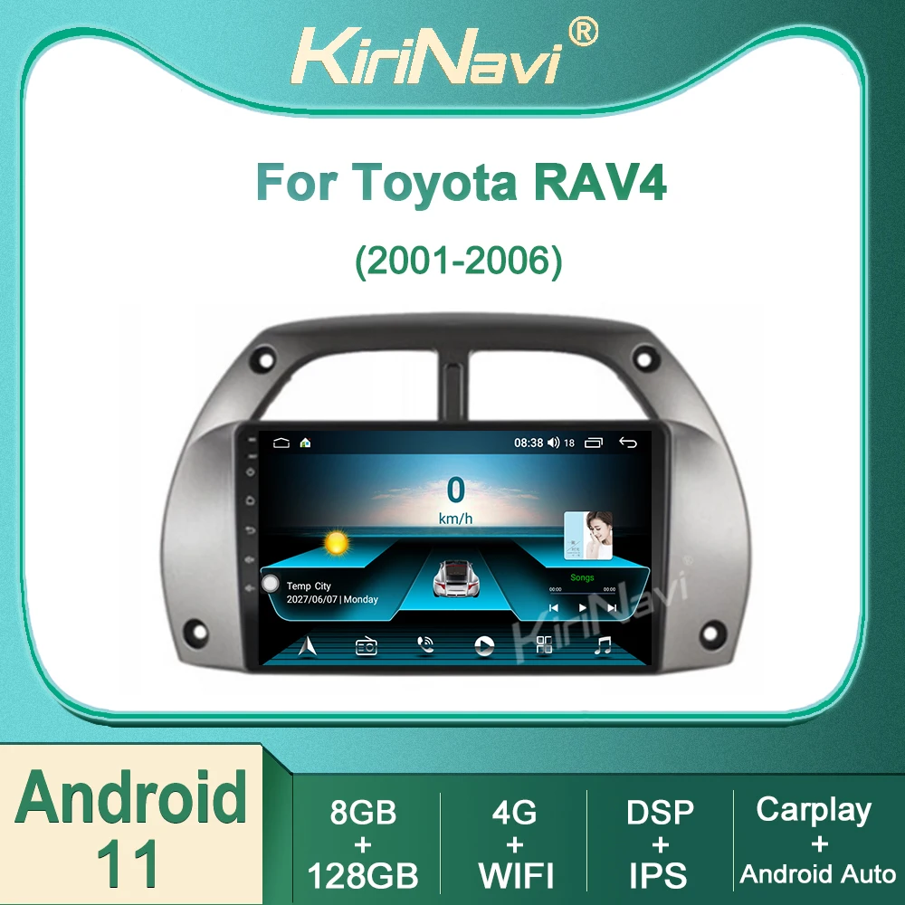 

kirinavi Android 11 2DIN Car Radio Multimedia Video Player Navigation GPS For Toyota RAV 4 RAV4 2001-2006 Autoradio Stereo DSP