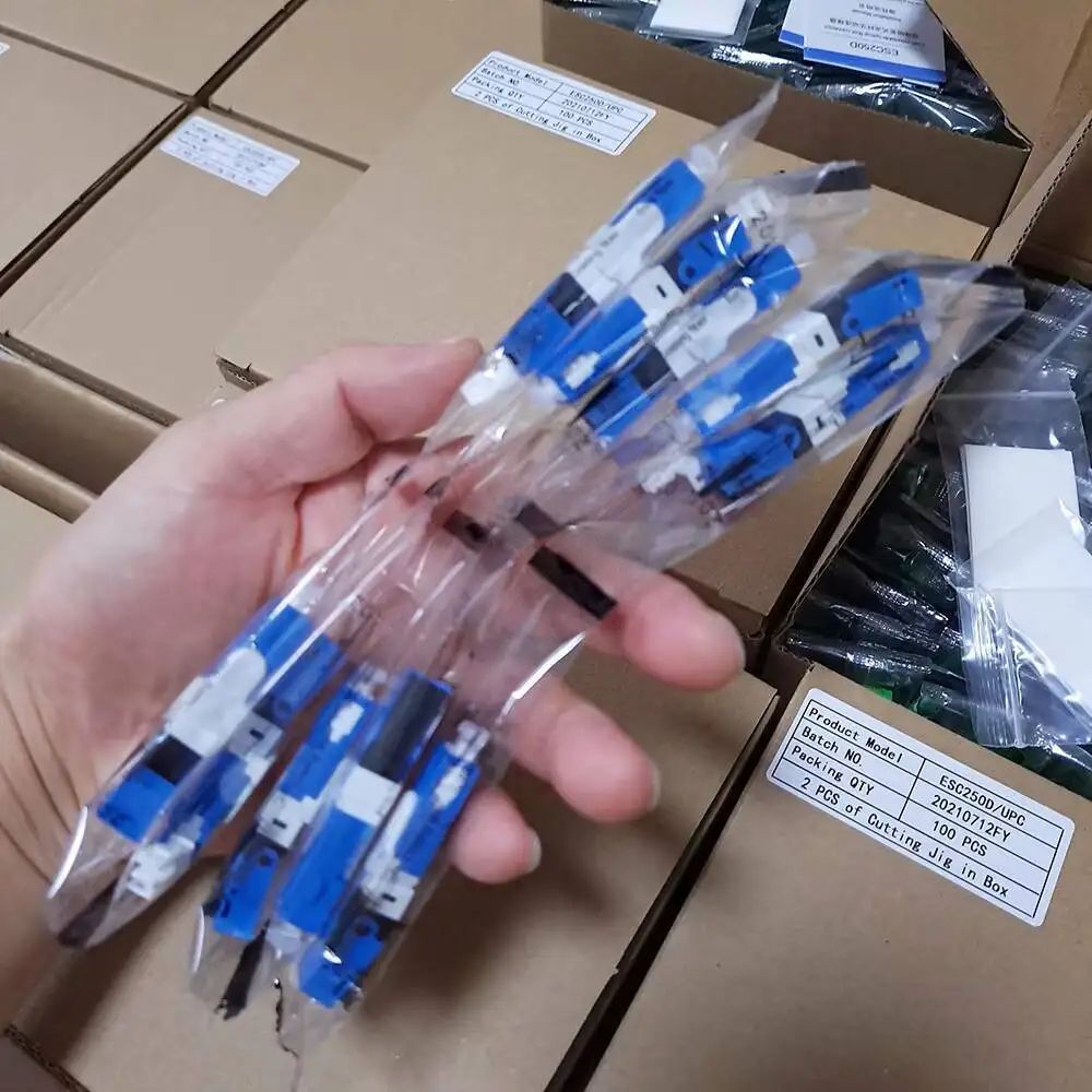 

1000 шт., одномодовый волоконно-оптический Быстрый коннектор UNIKIT FTTH ESC250D SC APC и SC UPC 0.3dB FTTH SM