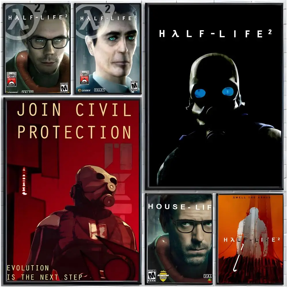 Game Shooter H-Half Life Poster Modern Wall Art Home Decor Living Room Decorative Print Unframed
