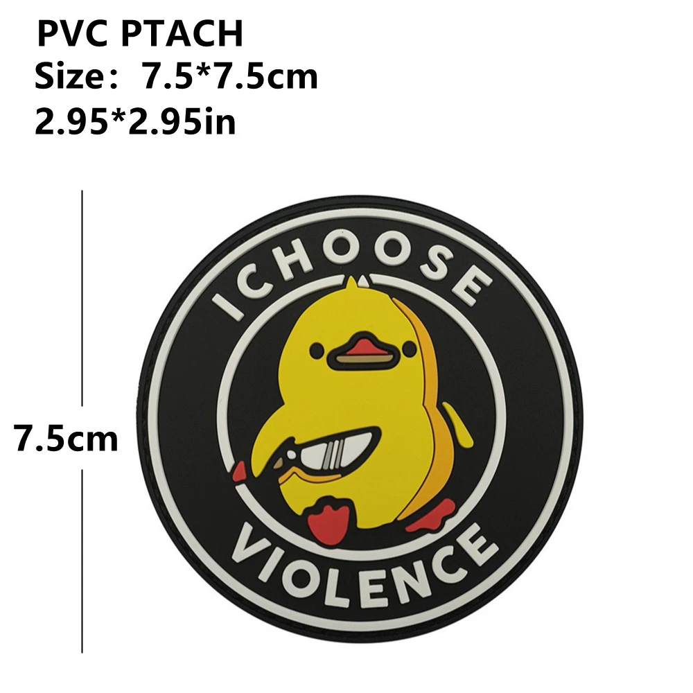 I Choose Violence Meme Patch Embroidered Applique Hook and Loop Badge for Tactical Backpack Jackets Clothes Caps Embroidery