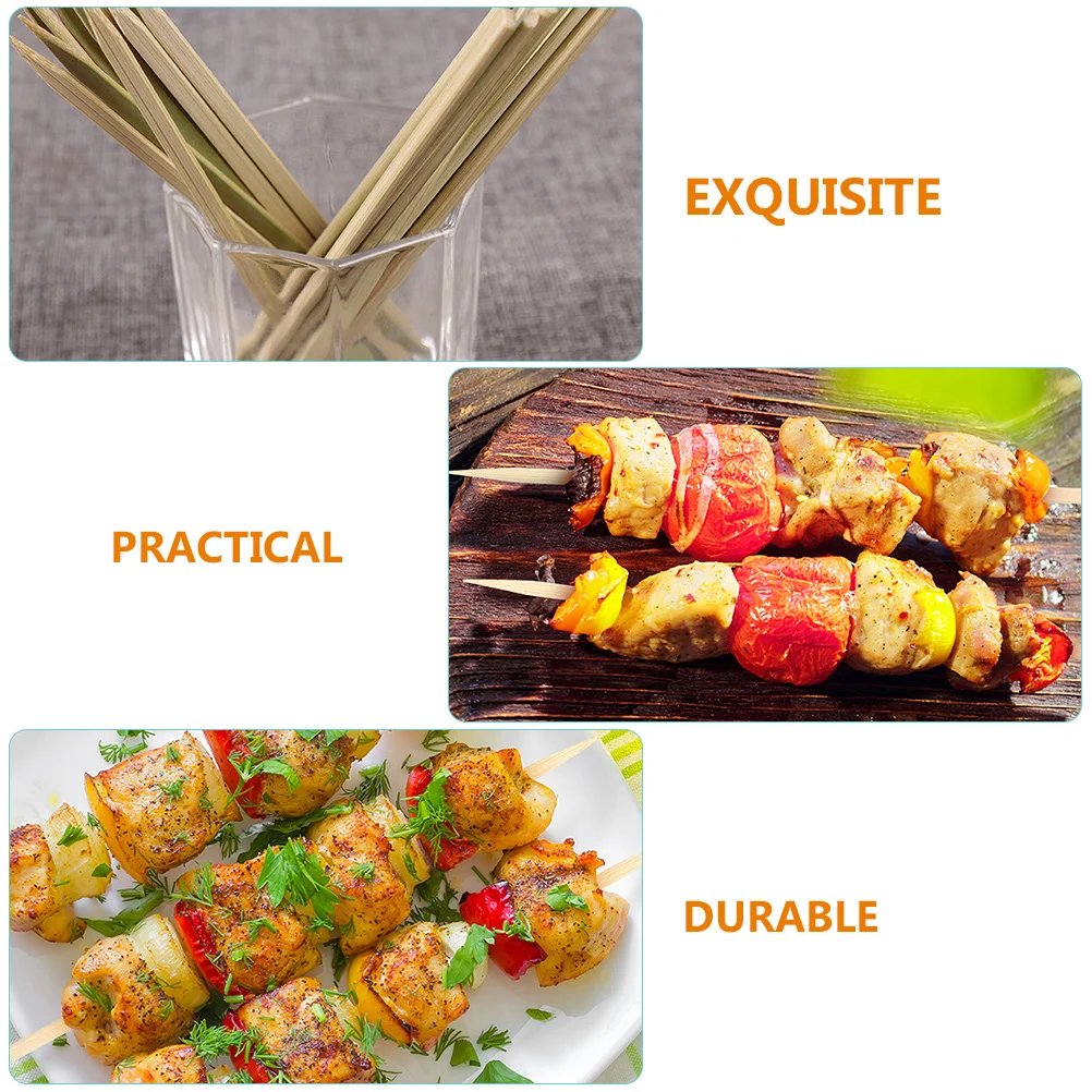 

100Pcs Grilling Skewers Bamboo Polished Bbq Sticks for Kabobs Barbecue Grill Sticks Cooking Fondue Kitchen Grilling Skewers