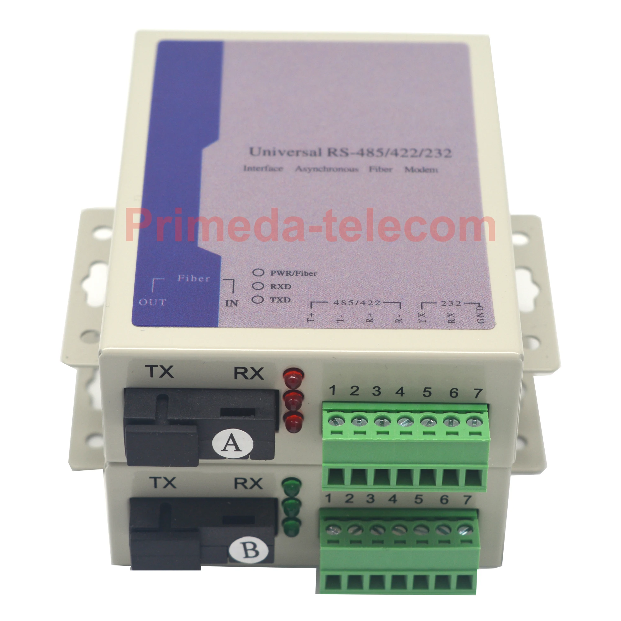 RS485/422/232 data over fiber optic Extenders Converter Adapters, SC Singlemode single fiber 20Km, Mulitmode 500m A set