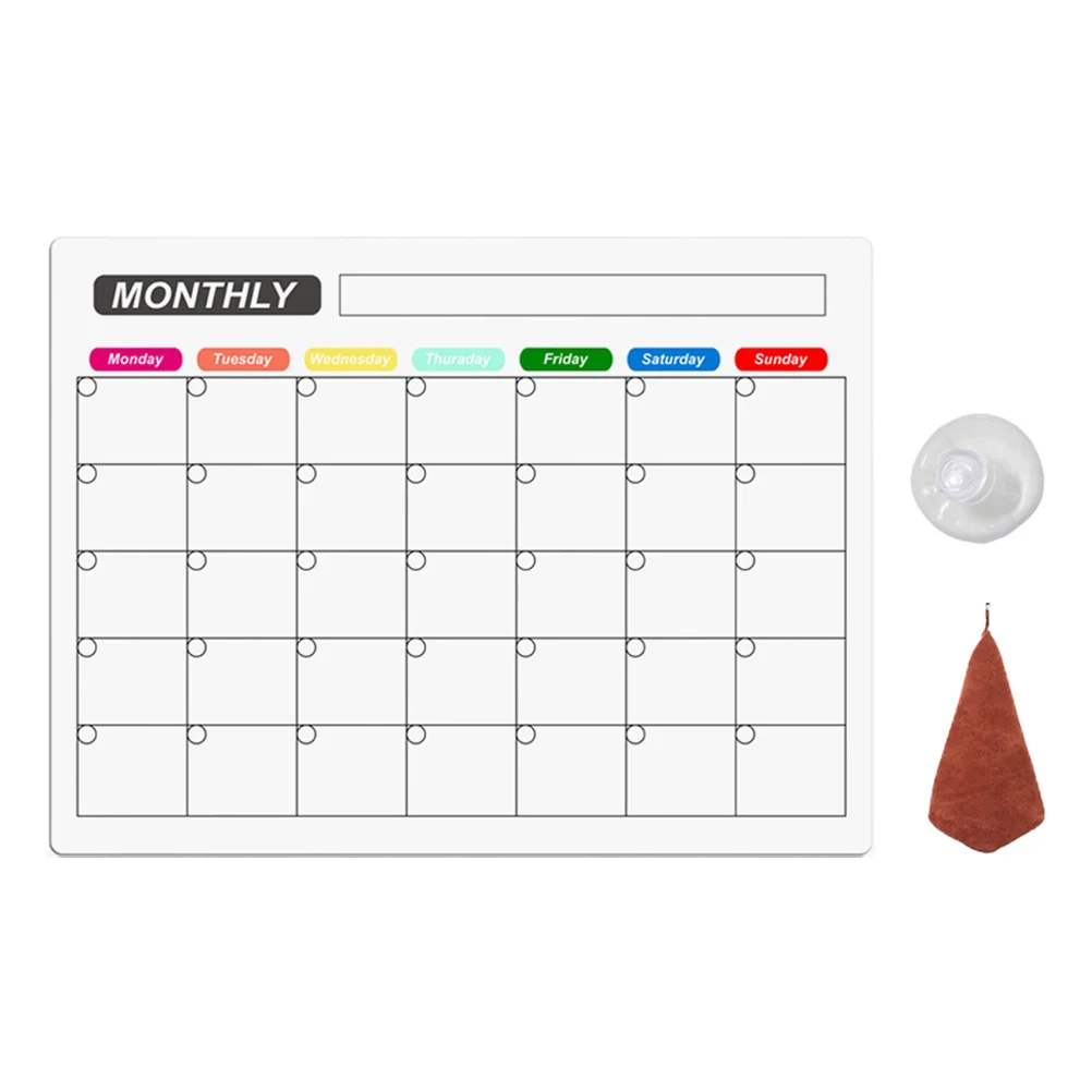 مجموعة واحدة من لوحة مخططة مغناطيسية شفافة للثلاجة، منظم للثلاجة، لوحة جدول يومية أسبوعية، قابلة لإعادة الاستخدام، محمولة #2