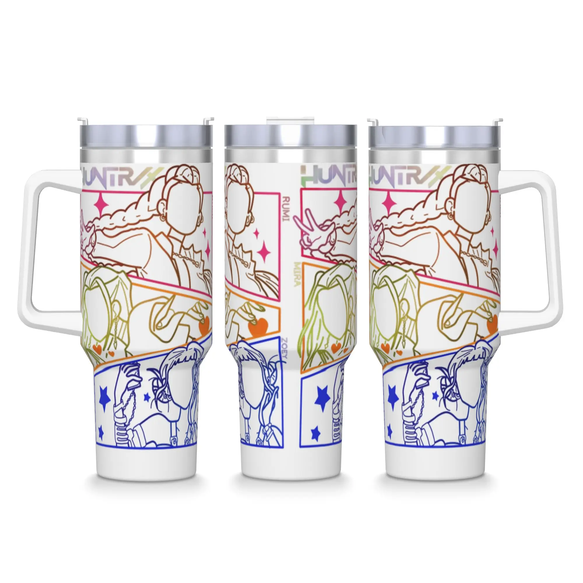 

Kpop Demon Hunters Huntrix Mira Rumi and Zoey Tumbler Beach Mugs Cup 40oz Coffee Mug Keep Heat Hot Drinks Milk Tea Water Bottle