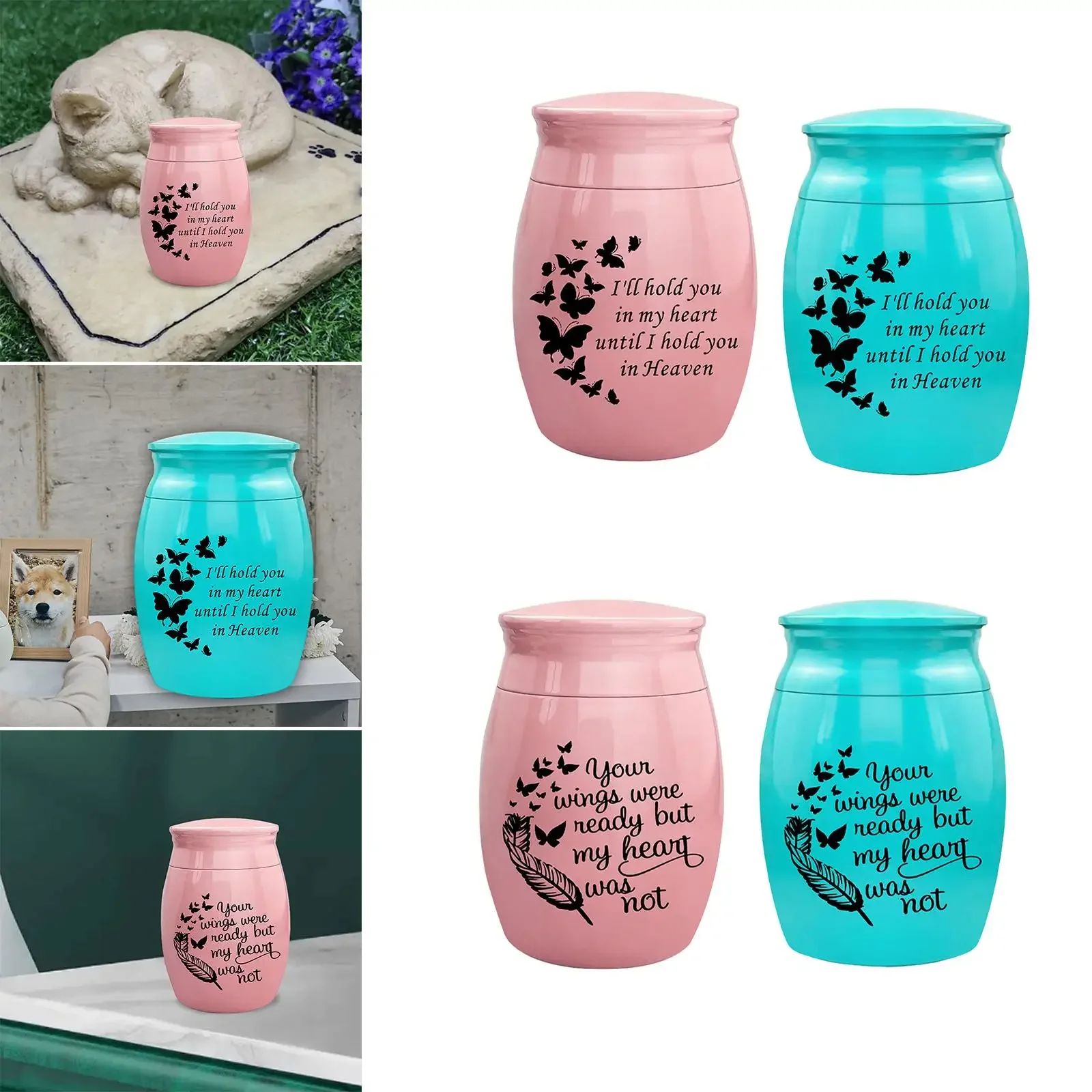 Memorial Pets Urn Funeral Container Jar Lightweight Keeping Precious Memories Keepsake Urns  Dogs Cats Bunny Puppy Kitten