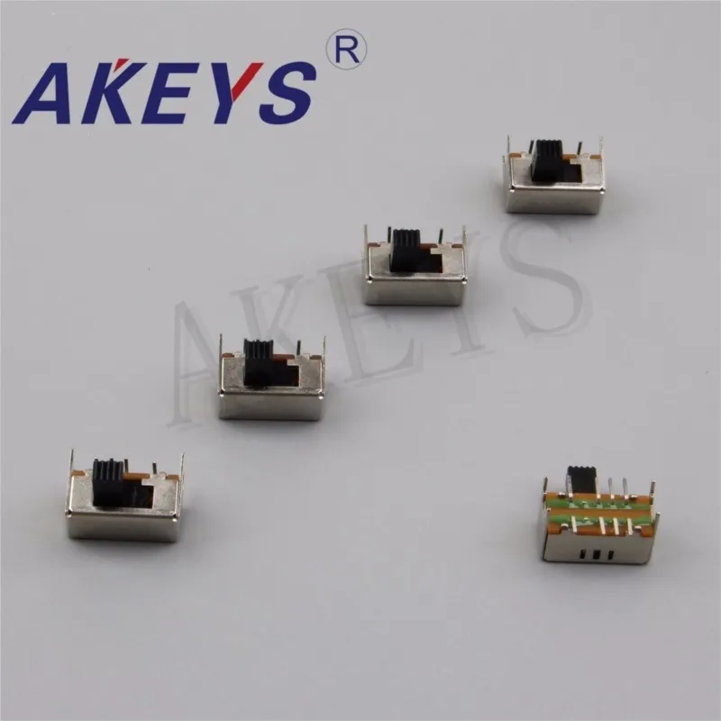 10PCS SK-23D20 2P3T-G9 Double pole three throw handle heights can be customized slide switch side insert 8 pin with 4 fixed pin