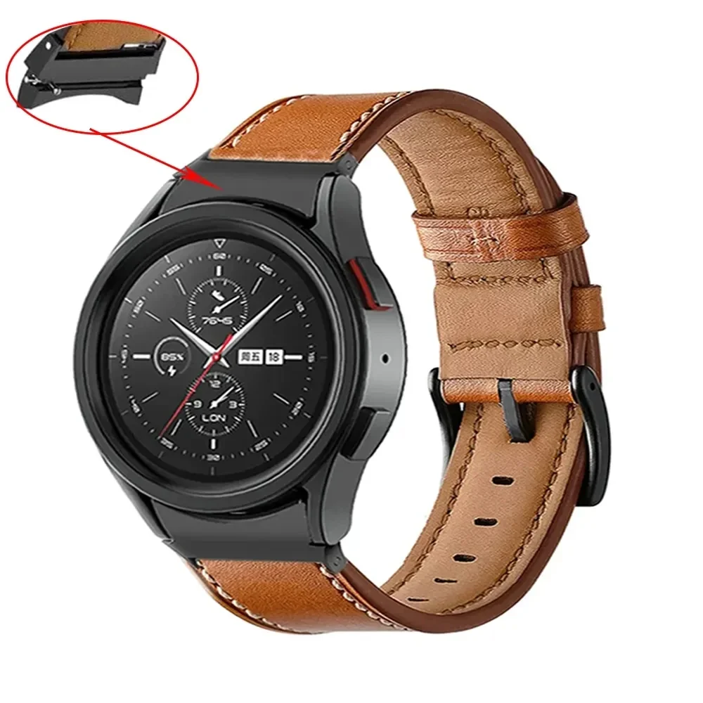 No Gaps Armband für Samsung Galaxy Watch6 5 4 44 mm 40 mm 5Pro 45 mm Band Lederarmband Galaxy Watch 6 Classic 43 mm 47 mm Armband