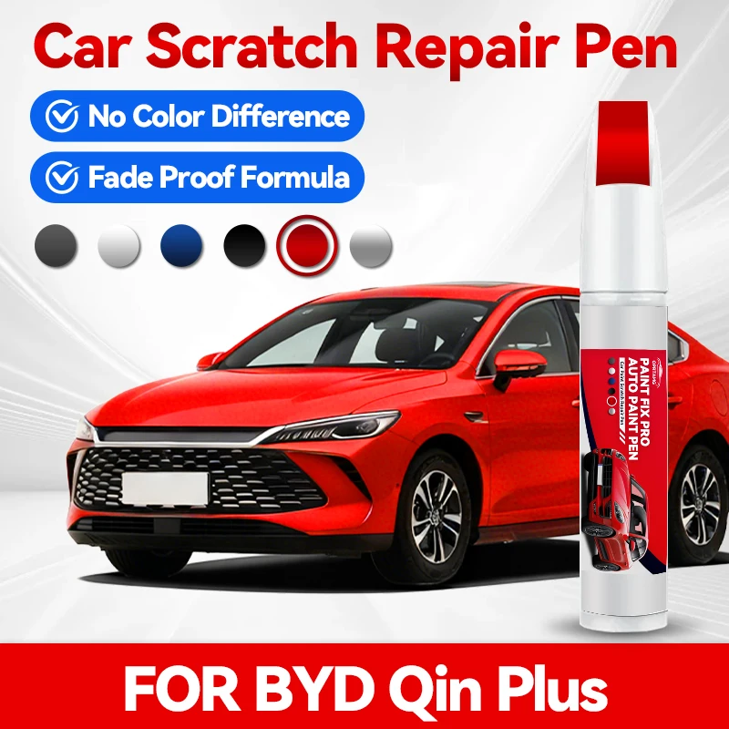 

For BYD Qin Plus 1990-2026 Paint Repair Pen Touch Up Scratch Remover DIY Auto Accessories Black White Silver Gray Blue Red