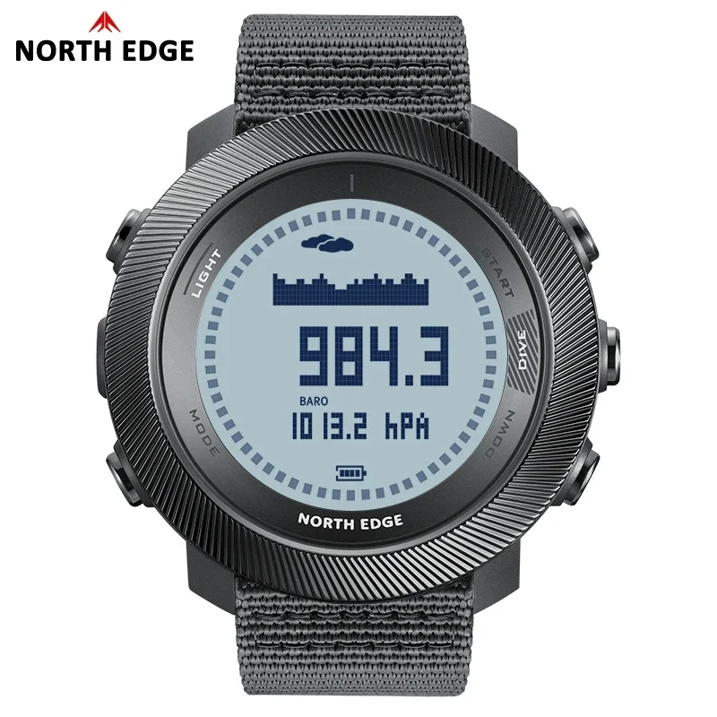 NORTH EDG NEW APACHE-D Time Waterproof 100M Men's Digital Free Dive Watch Outdoor Sport Watches Altitude Barometer Compass
