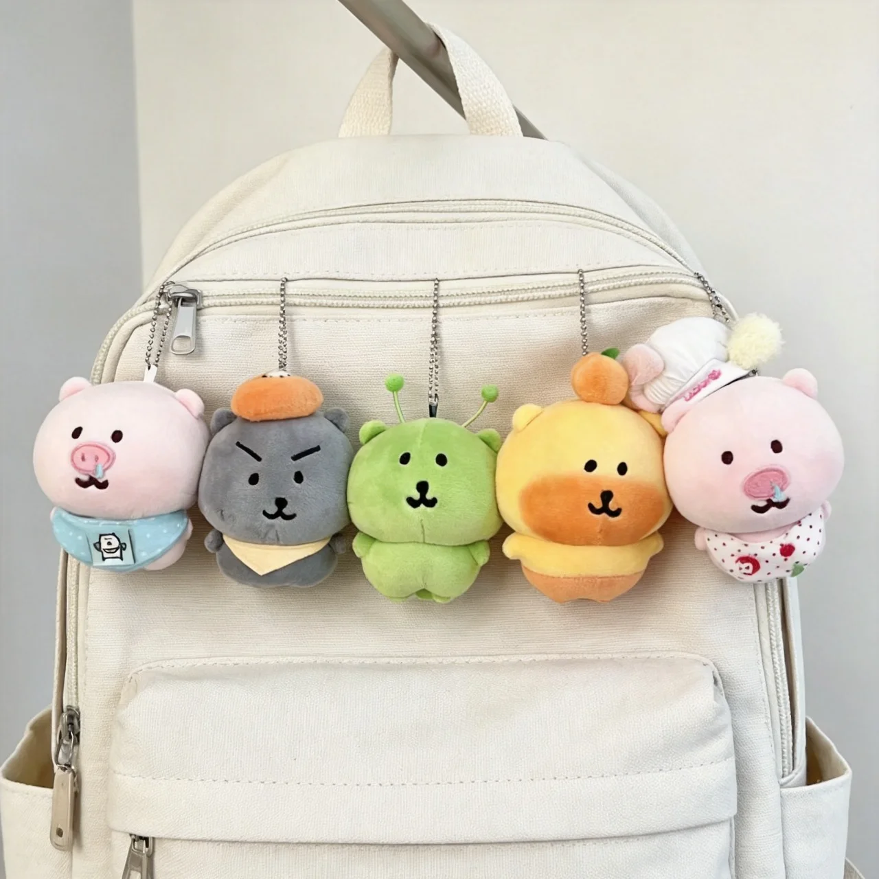 Cute Nagano Joke Bear Fat Pig Plush Keychain Chubby Round Stuffed Toy Bag Charm Pendant Funny Expression Gift for Boys Girls