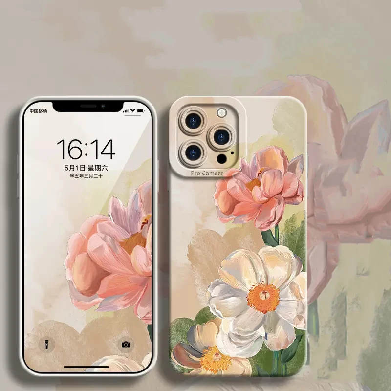 Watercolor Nice Flowers Phone Case for IPhone 15 14 13 12 11 Pro Max Mini X XR XS MAX SE 2020 8 7 15 Plus SE 2022 Soft Cover