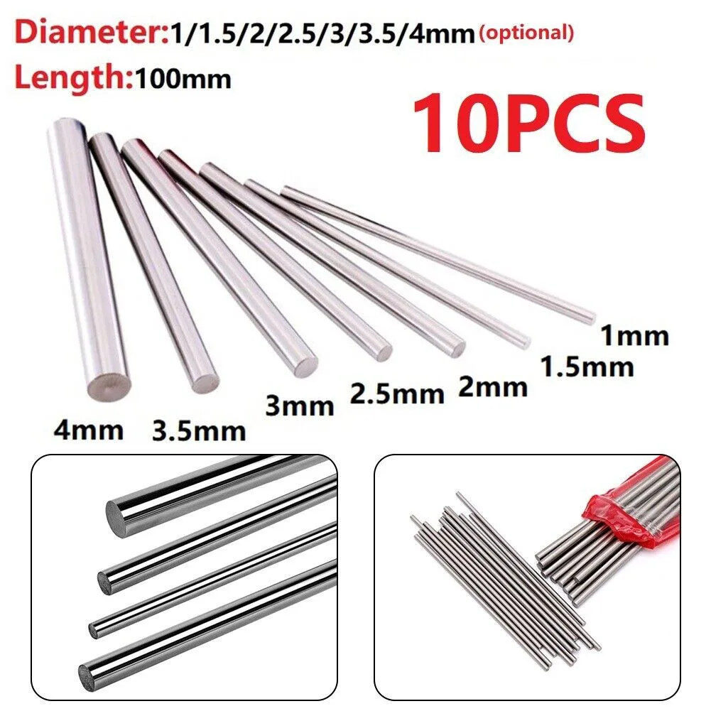 10pcs Round Bar Straight Shank Metric HSS High Speed Steel Rod Lathe Tool HSS Round Turning Tool Bar 1.5/2/2.5/3/3.5/4mm