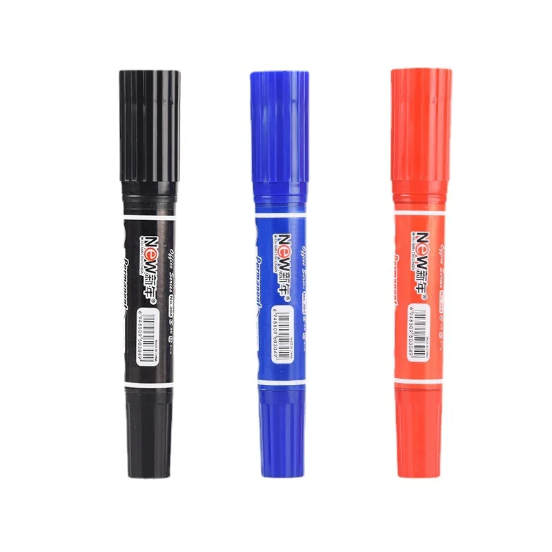 3PCs Large Double Ended Oily Marker Pen 2mm 6mm Line Logistics Marker Pen Quick Drying Marker Pen for Metal Billboard Handle