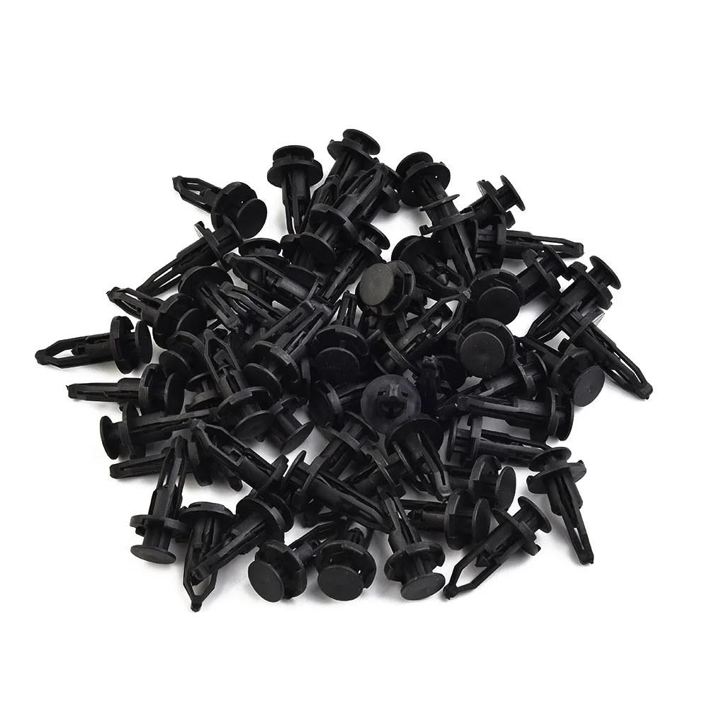 100 Pcs 9mm Car Fastener Clamps Push-type Plastic Fixed Clips For Car Fenders Bumpers Doors Surfaces For-Toyota 52161-16010