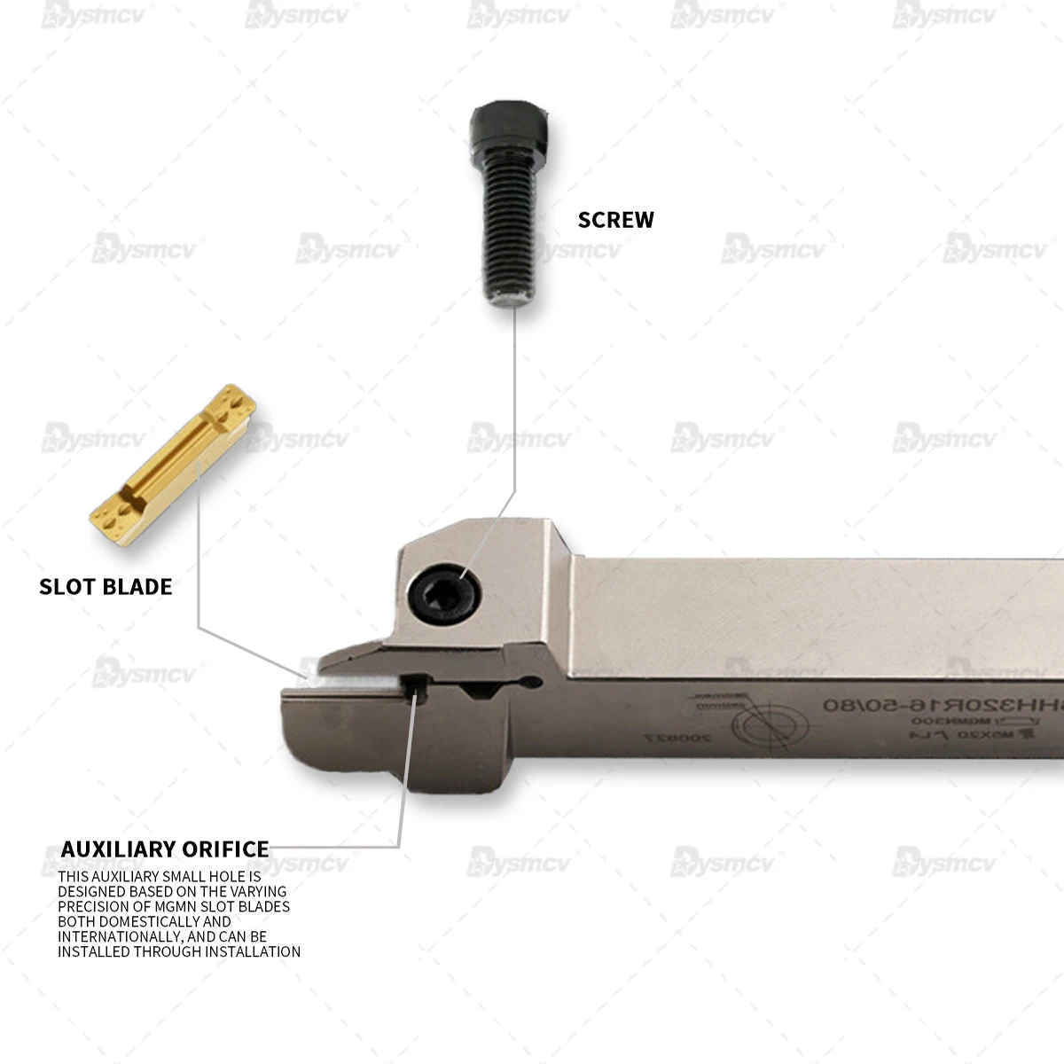 Imagem -04 - Cnc Torno Final Slot Cortador Branco Torneamento Ferramentas Titular Primavera Aço Adequado para Mgmn400 500 Carbide Inserções Mghh420r Mghh525r 1pc