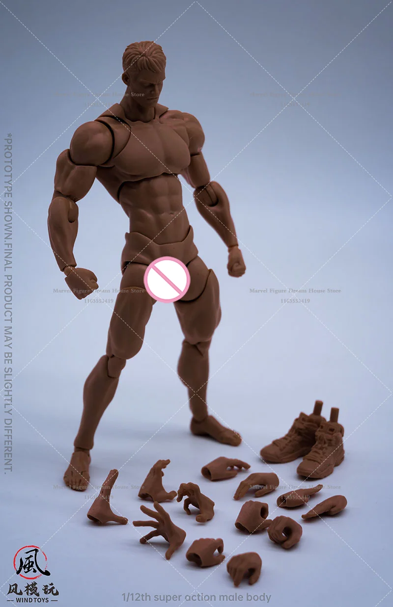 在庫あり 風のおもちゃ 1/12スケール アジャイル可動筋肉男性ボディ マンガフィギュア 複数の肌色 6インチアクションフィギュアに適合 ギフトに