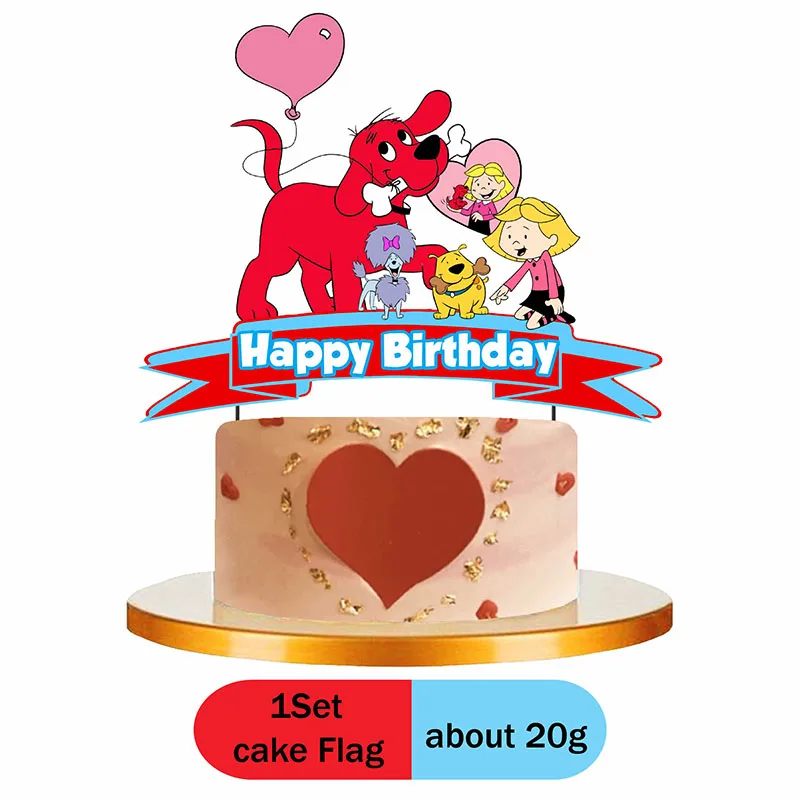 Clifford The Big Red Dog Kids Birthday Party Background Banner Photography Decoration Props Baby Shower Disposable Tableware