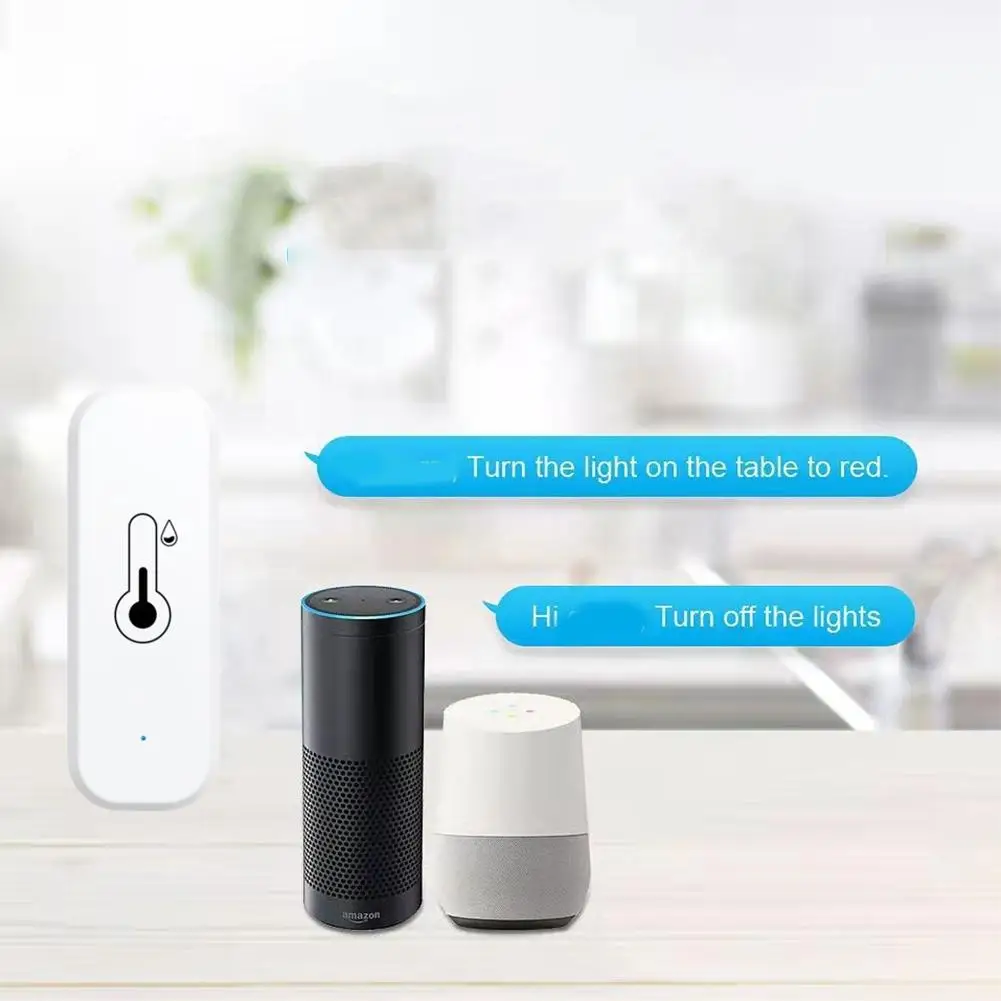 Sensor inteligente de temperatura y humedad para interiores, higrómetro con WiFi, controlador de monitoreo, funciona con altavoz inteligente, compatible con Tuya, Alexa y Hom