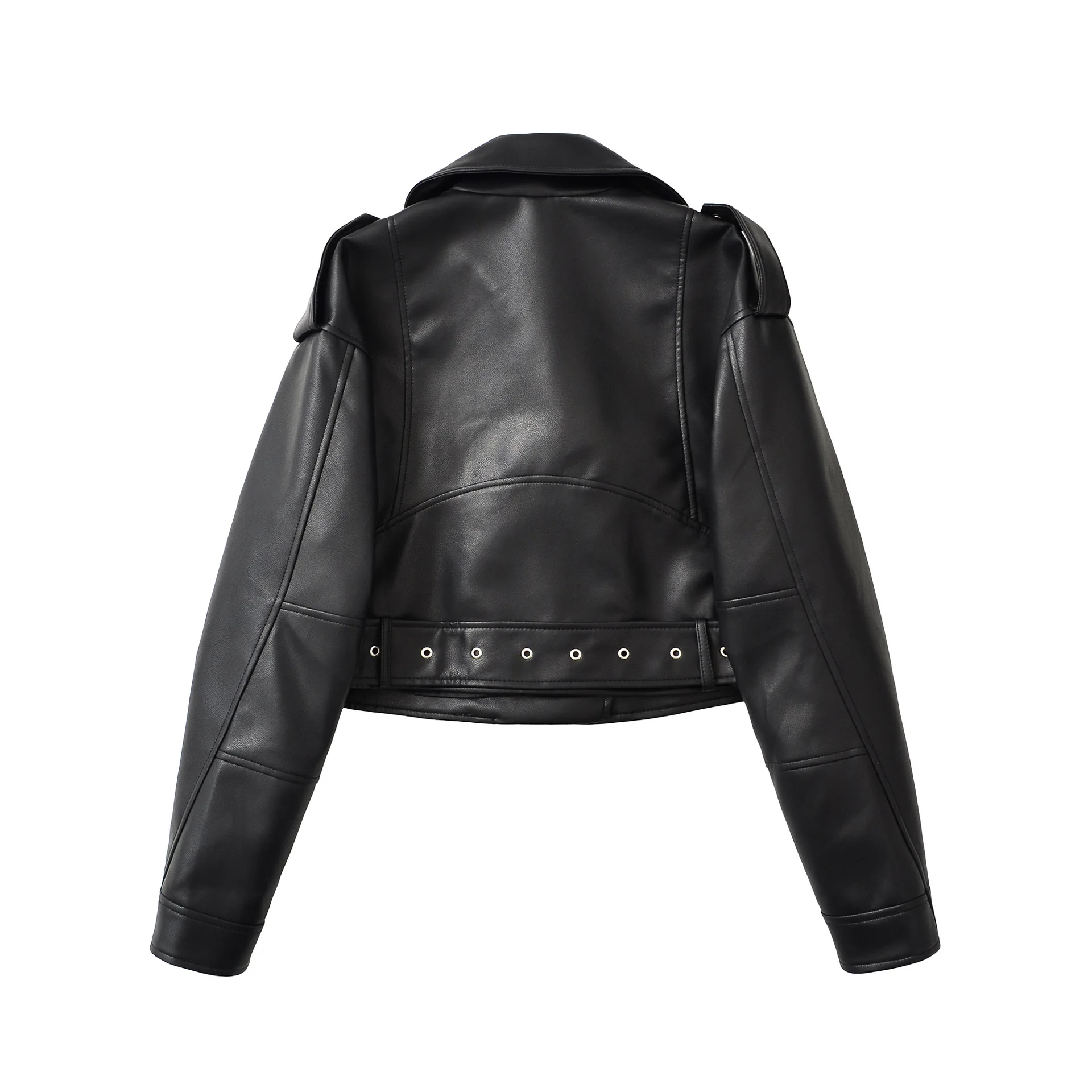 Women Pu Faux Leather Coats Short Jacket Vintage Moto Biker Coat Streetwear Zipper Turn Down Collar Outerwear Autumn 2025