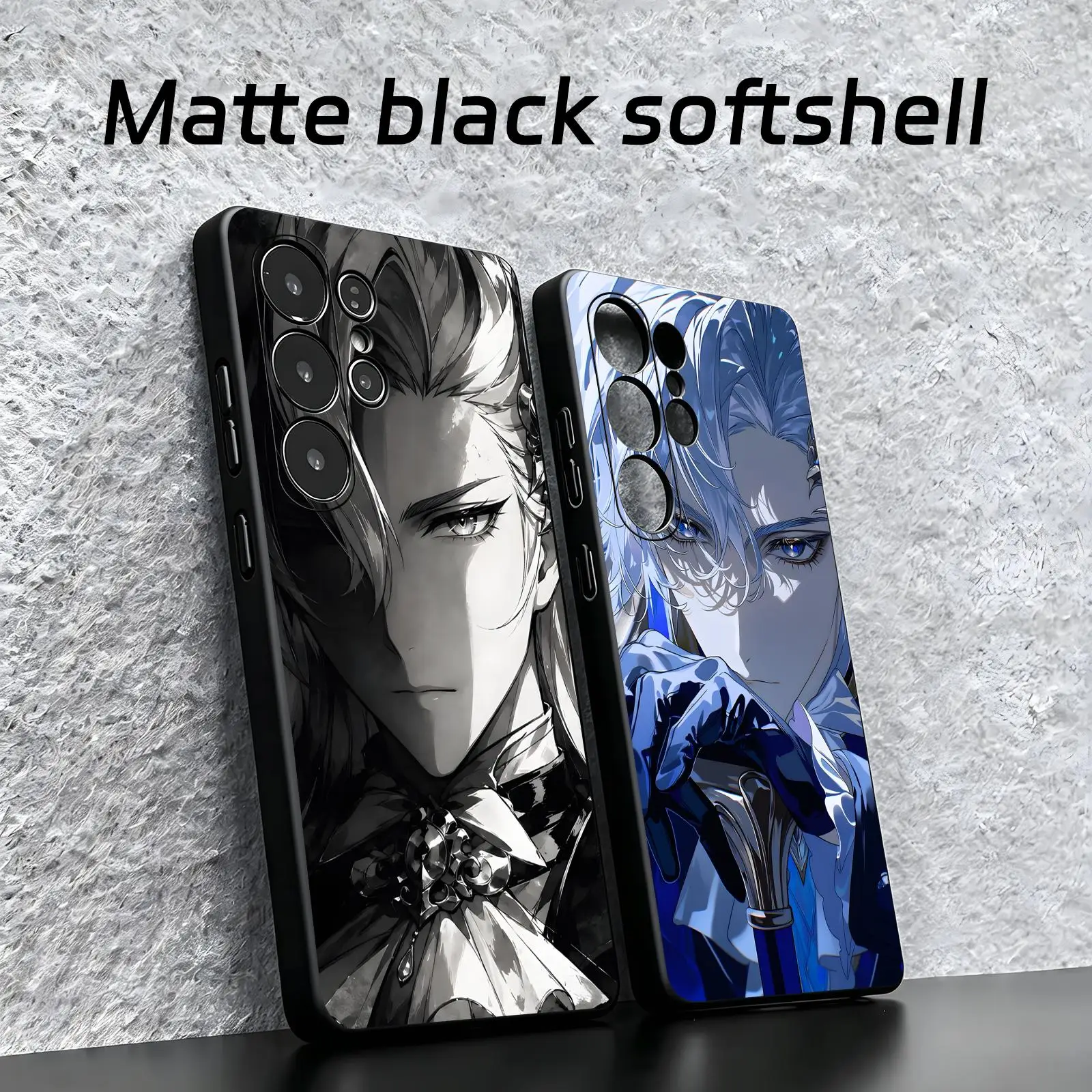 

Phone Case For Samsung S26 S25 S24 S23 S22 S21 S20 Ultra Note20 Soft black Shockproof Cover genshin impact Neuvillette