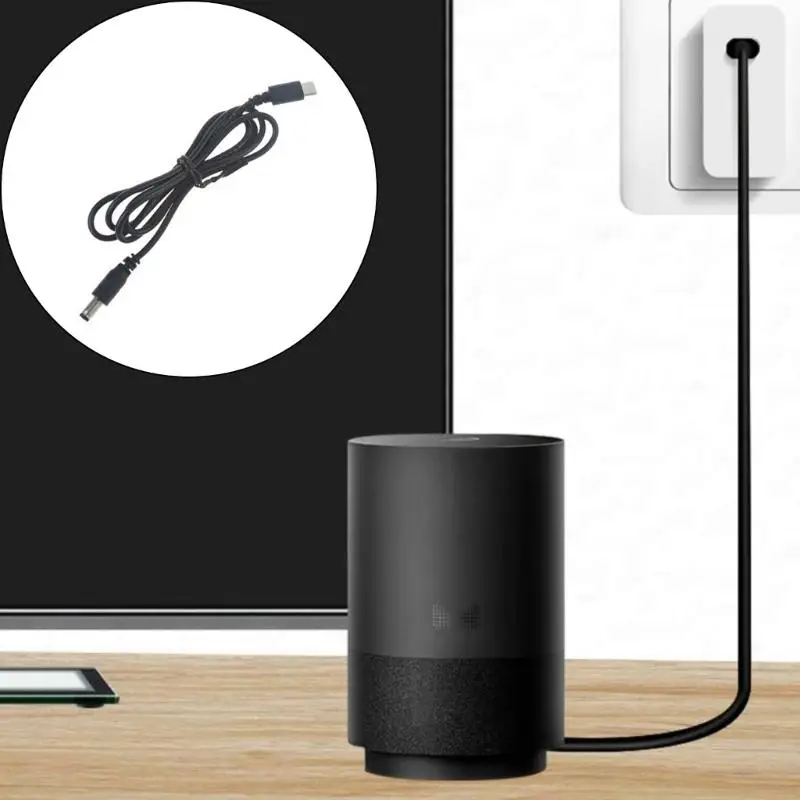 موصل كابل الشحن السريع 12 فولت من نوع C إلى DC5.5 مم كابل المنفذ المستدير كابل الشحن السريع المناسب لمكبرات الصوت الشاشات