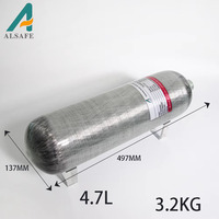 ALSAFE 4.7L Carbon Fiber Diving Tank  Ultra Light 3.2KG, High Pressure Resistance for Scuba breathing 300Bar 4500PSI M18*1.5