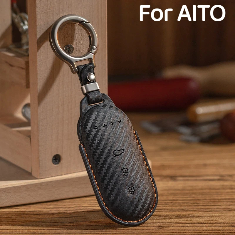 For AITO M7 Keycase M8 m9 Huawei 2026 M5 Ultra Special 24/25 Carbon Fiber Shell Buckle key cover