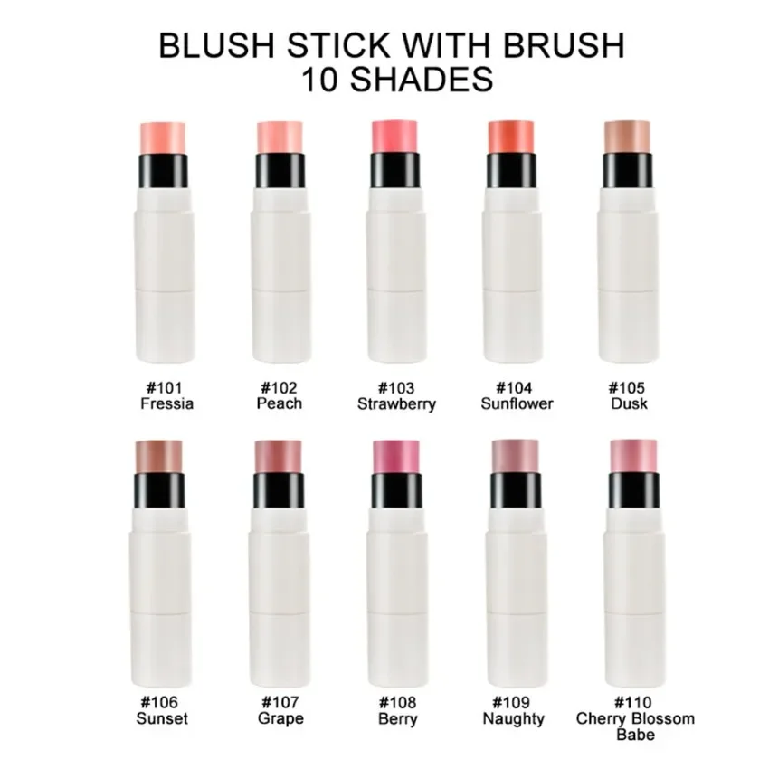 Private Label 10colors Double-head Blush Stick Brighten Lightweight Natural Long Lasting Moisturizing Blush Makeup Bulk Custom