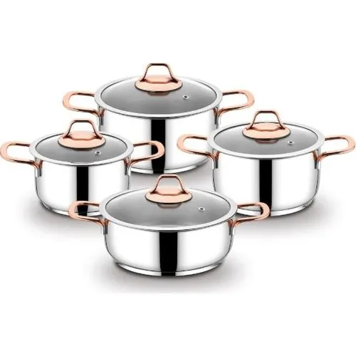 Schafer Rein 8 Piece Steel Cookware Set-Copper