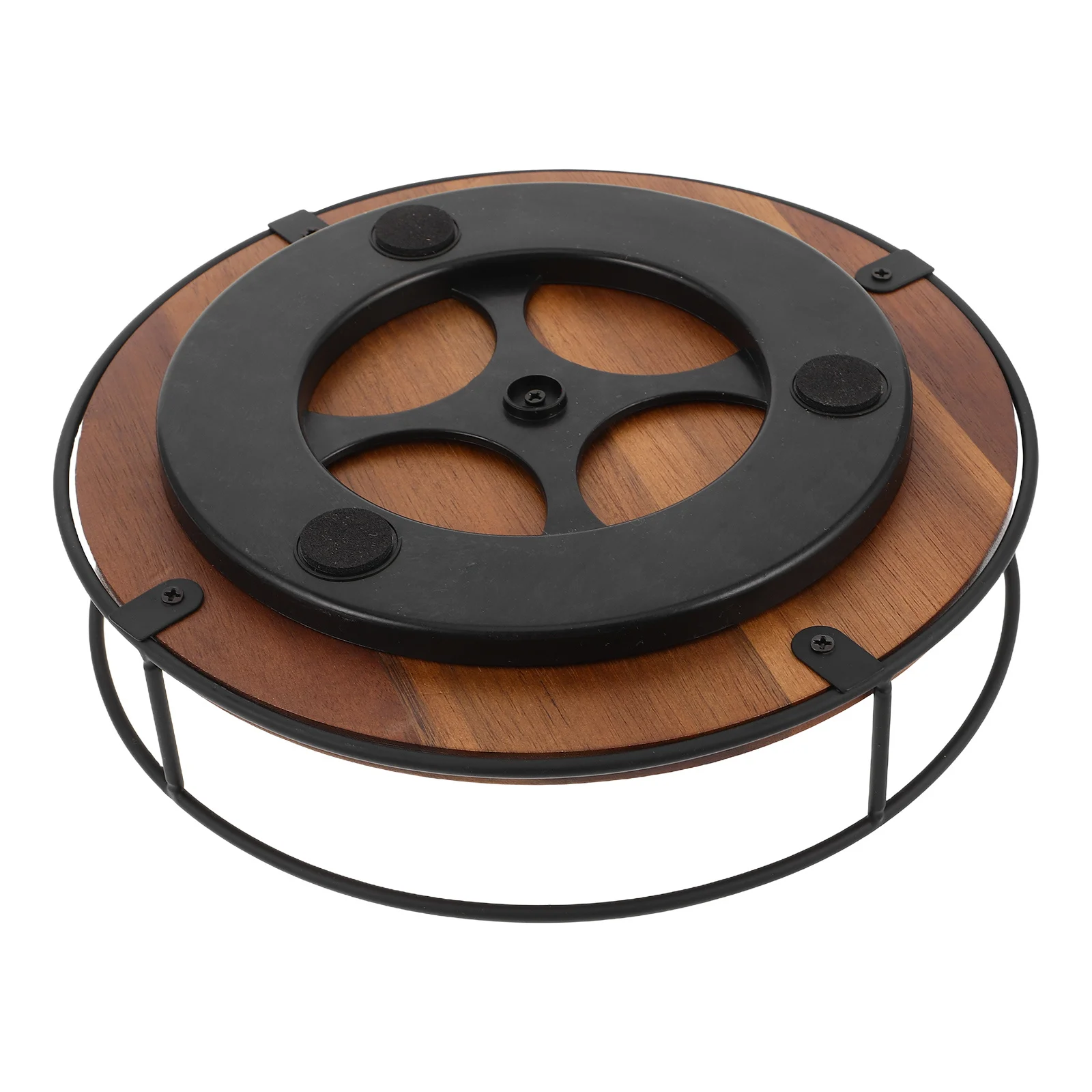 

Wood Lazy Susan Rotating Organizer Spice Rack Kitchen Countertop Wooden Turntable Serving Tray Round Tray for Dining Table