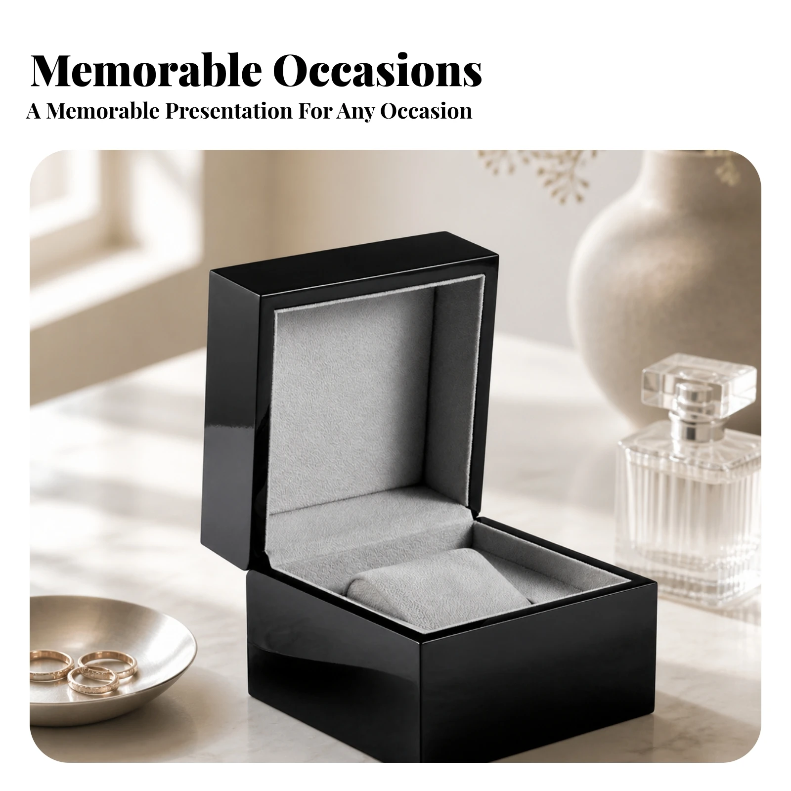 Watch Box with Cushion Refined Watch Gift Box Exquisite Glossy for Gifting