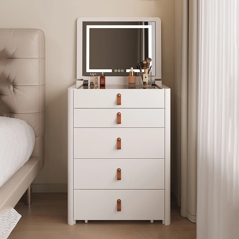 

Modern Minimalist Vanity Table Storage Organizer Trendy Nordic Vanity Table Witth Mirror Bedroom Meuble Coiffeuse Furniture