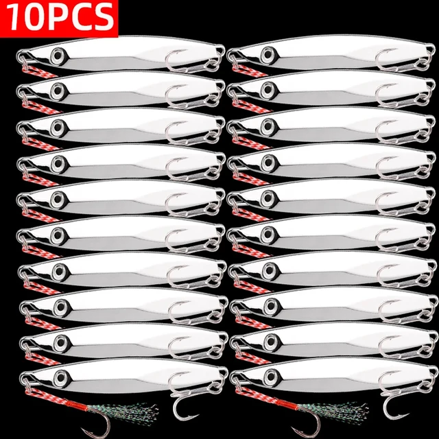 Metal Cast Jigging Lures Set 10g-60g Spinner Spoon Przynęty Wędkarskie Tonące Daleko Casting Jigging Bait Spoon Spinnerbait do Wędkowania