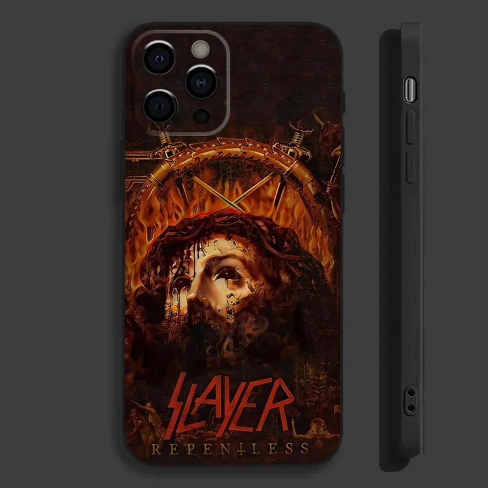 Custodia per telefono S-Slayer Heavy M-Metal Rock Band per iPhone 16,15,14,13,12,11,Pro,Max,Plus,Mini,X,XS,XR,S,SE Spedizione gratuita Nero morbido