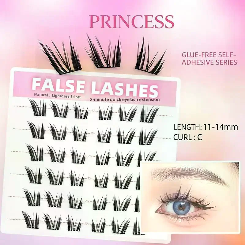6 Rows Dense Natural False Eye - огляд і ціна Eyelash Extension With Glue