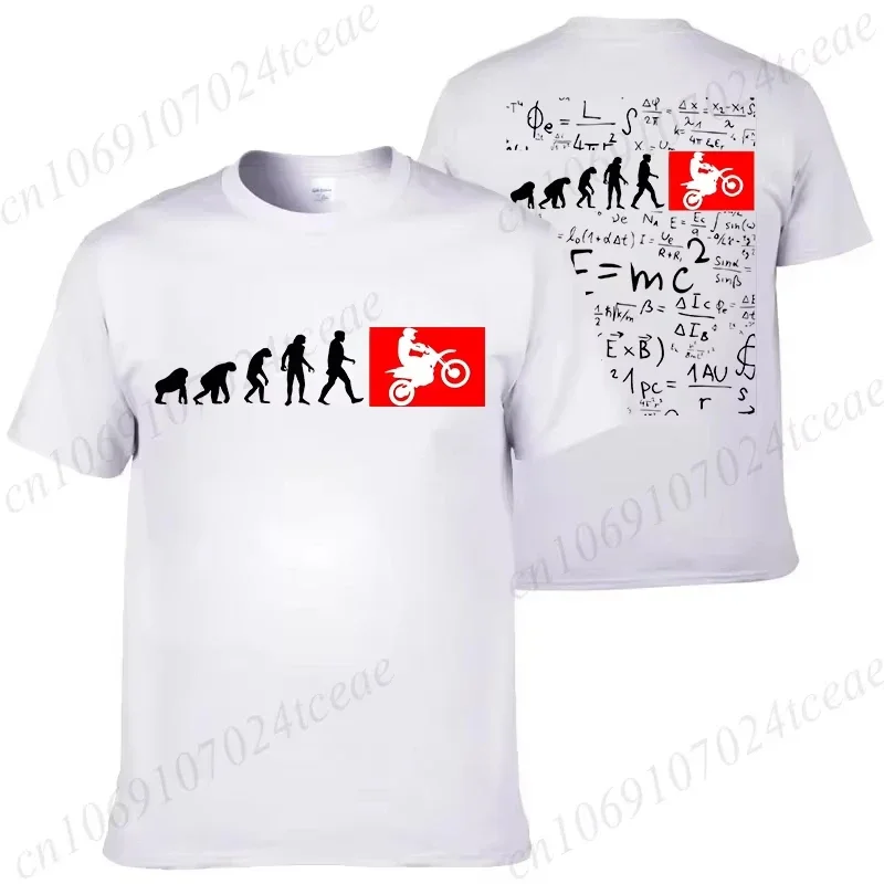 Human Evolution Motocross Design T-shirt for Men Autocycle Motorbike Speedometer Personalized Print Game Black Tees Vintage Tops