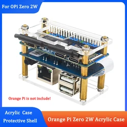 Pomarańczowe Pi Zero 2 W akrylowe etui moduł akrylowe etui ochronne na komputer jednopłytkowy pomarańczowe Pi Zero 2 W