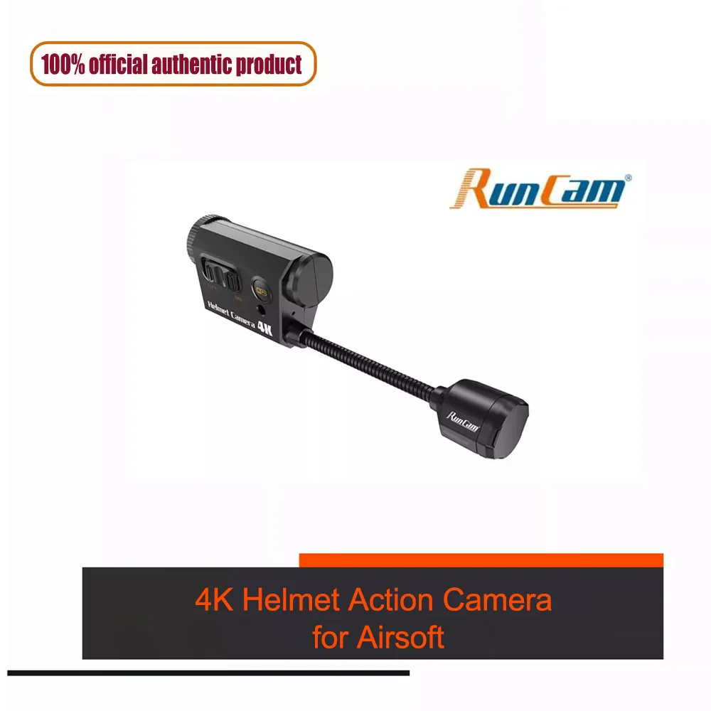

RunCam 4K Helmet Action Camera for Airsoft, Face Mask Mount Recorder with WiFi Type-C, Long Battery Life, 1080P 60FPS Video