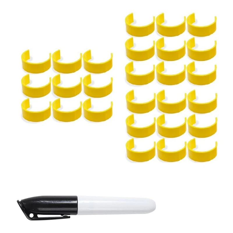 

Medicine Bottle Label Clips With Marker For Easy Identification, Travel-Friendly, Reusable (27Pcs)