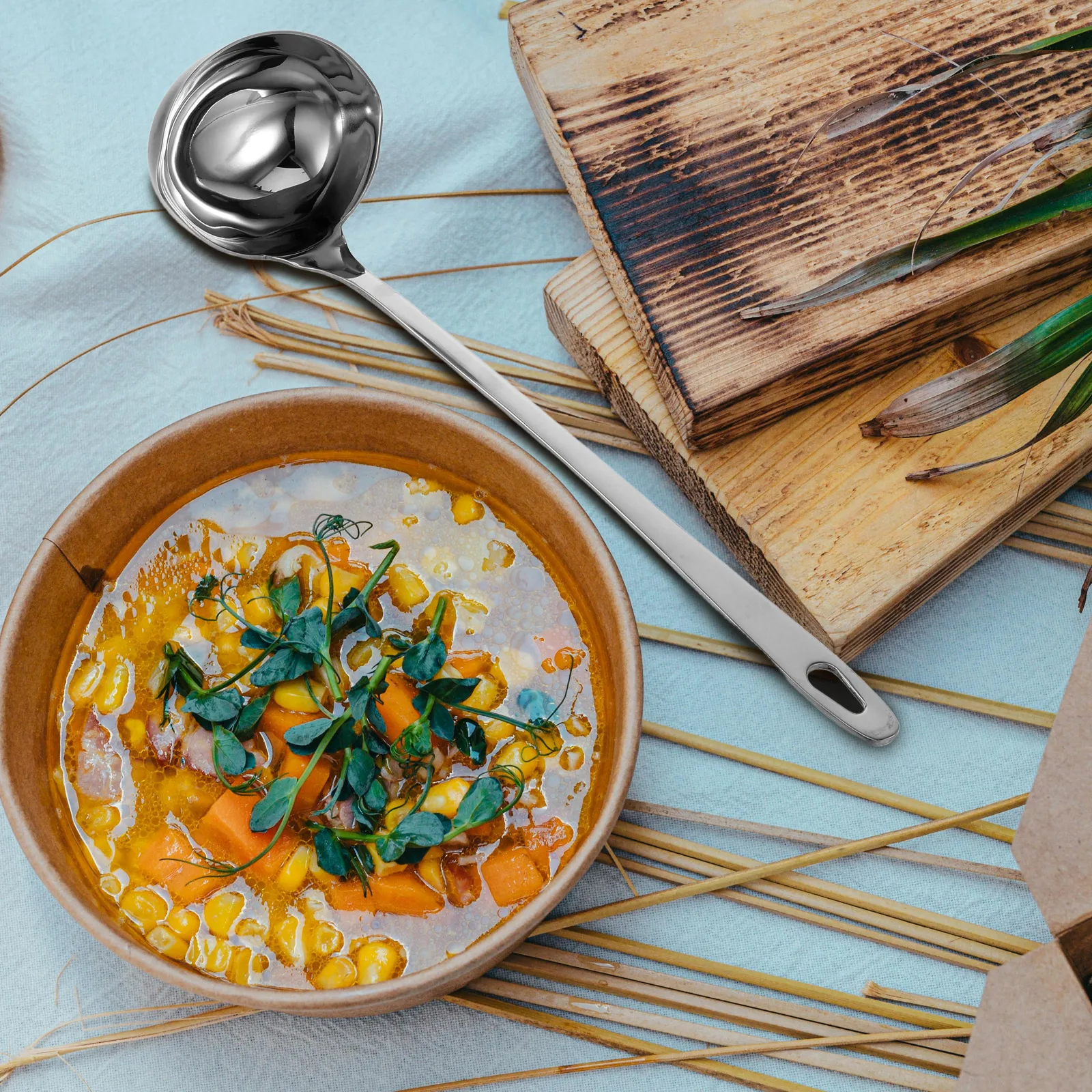

Stainless Steel Ladle with Pouring Spout Soup Oil Separator Spoon Canning Ladle Heat Insulation Anti-scalding Spoon kichen tool
