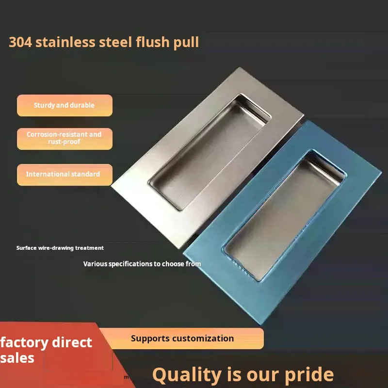 

Industrial 304 Stainless Steel Concealed Handle Buckle Embedded Cabinet Invisible Handle for Modern Home And Office Furniture
