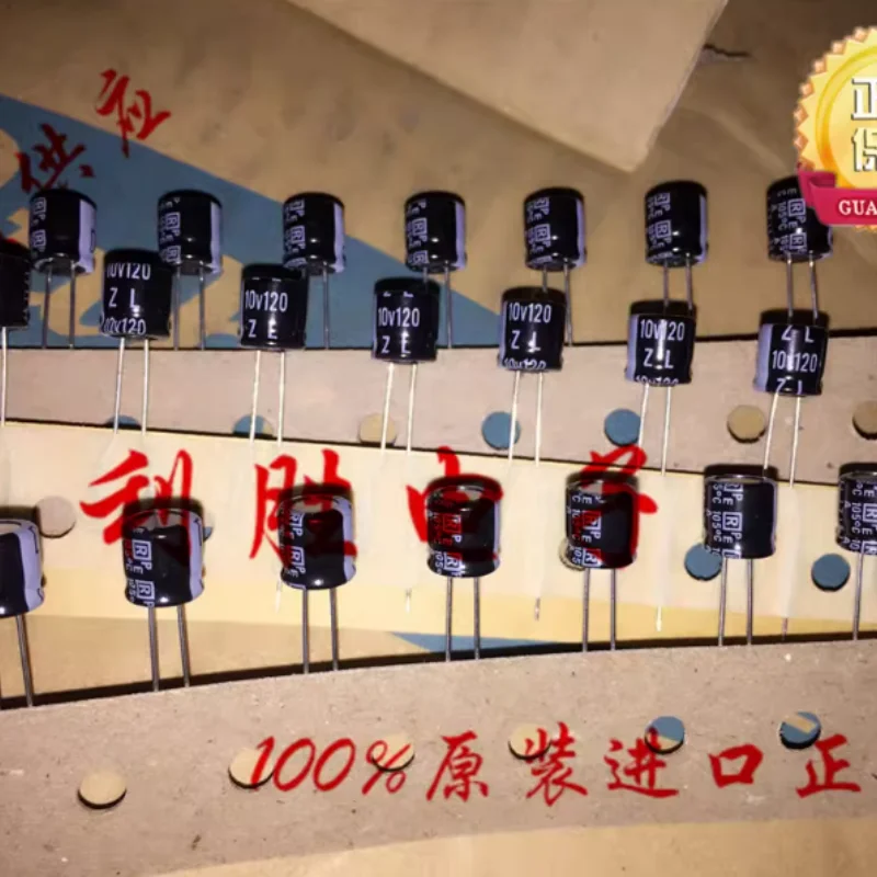 10PCS-100PCS 120UF 10V Japanese Ruby Capacitor 10V120UF 6 * 7 ZL High Frequency Low Resistance Replacement 100UF