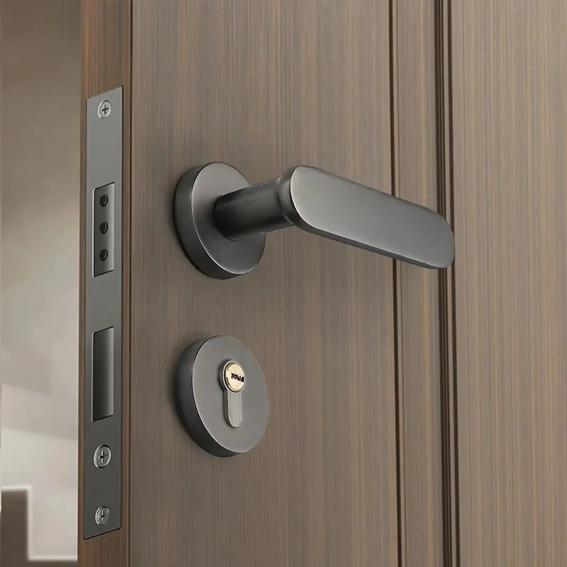 Minimalist Indoor Bedroom Door Lock Silent Magnetic Latch for Wooden Room Bathroom Doors Universal Handle No Brand