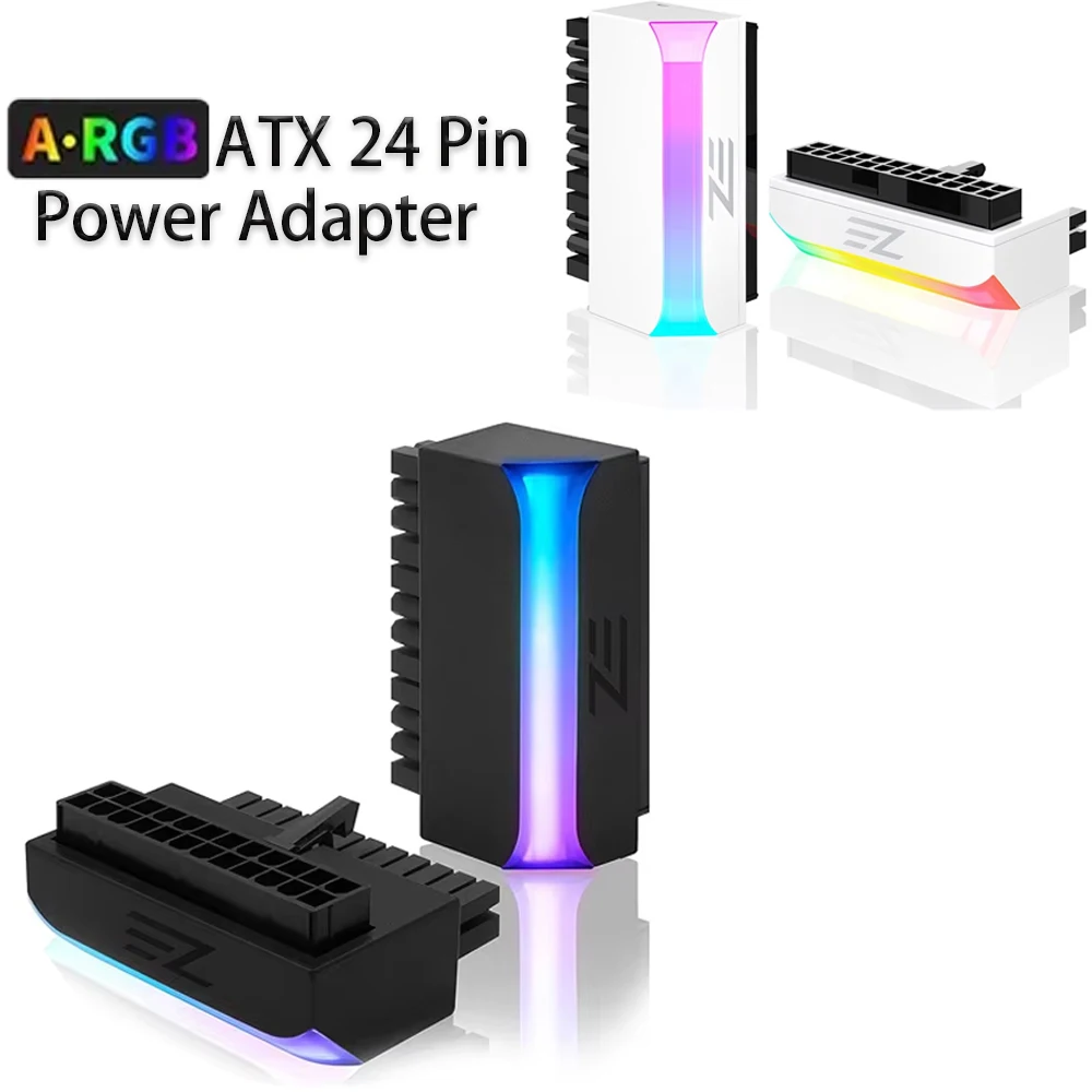 ATX 24 Pin to 90 Degree Power Plug Adapter Mainboard Motherboard Power Supply Cable Connectors Modular for Power Supply Cables