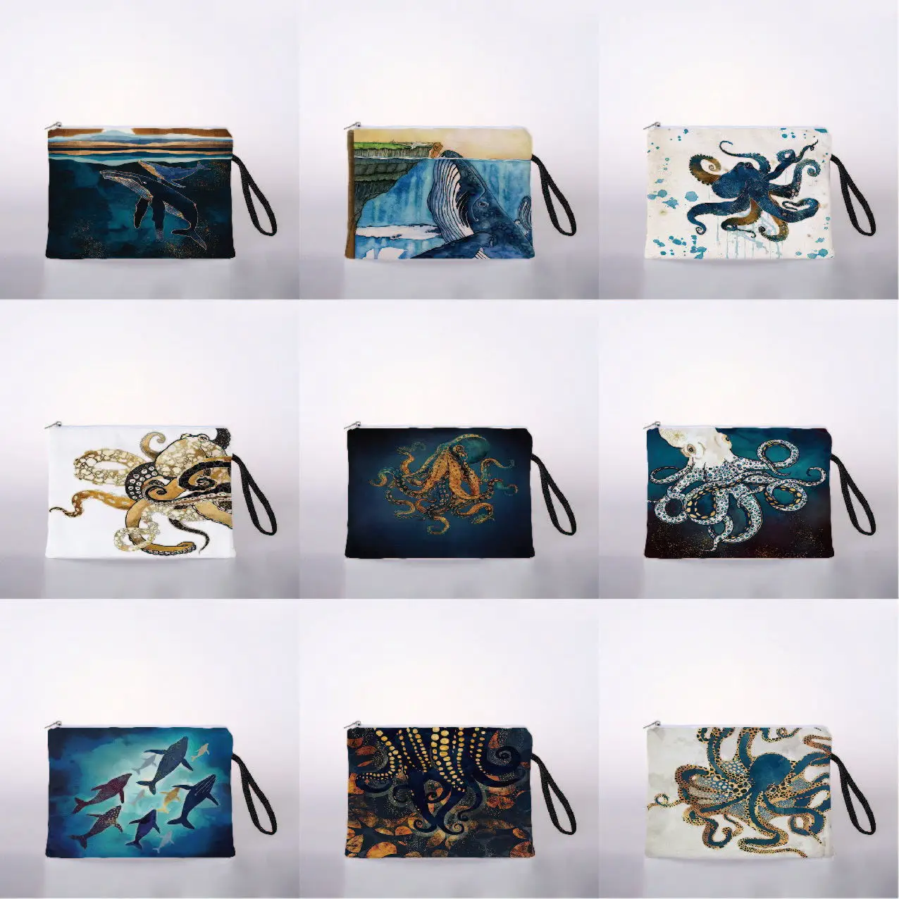 

Ocean pattern printed ladies cosmetic bag cute casual travel portable storage handbag cosmetic bag toiletries bag