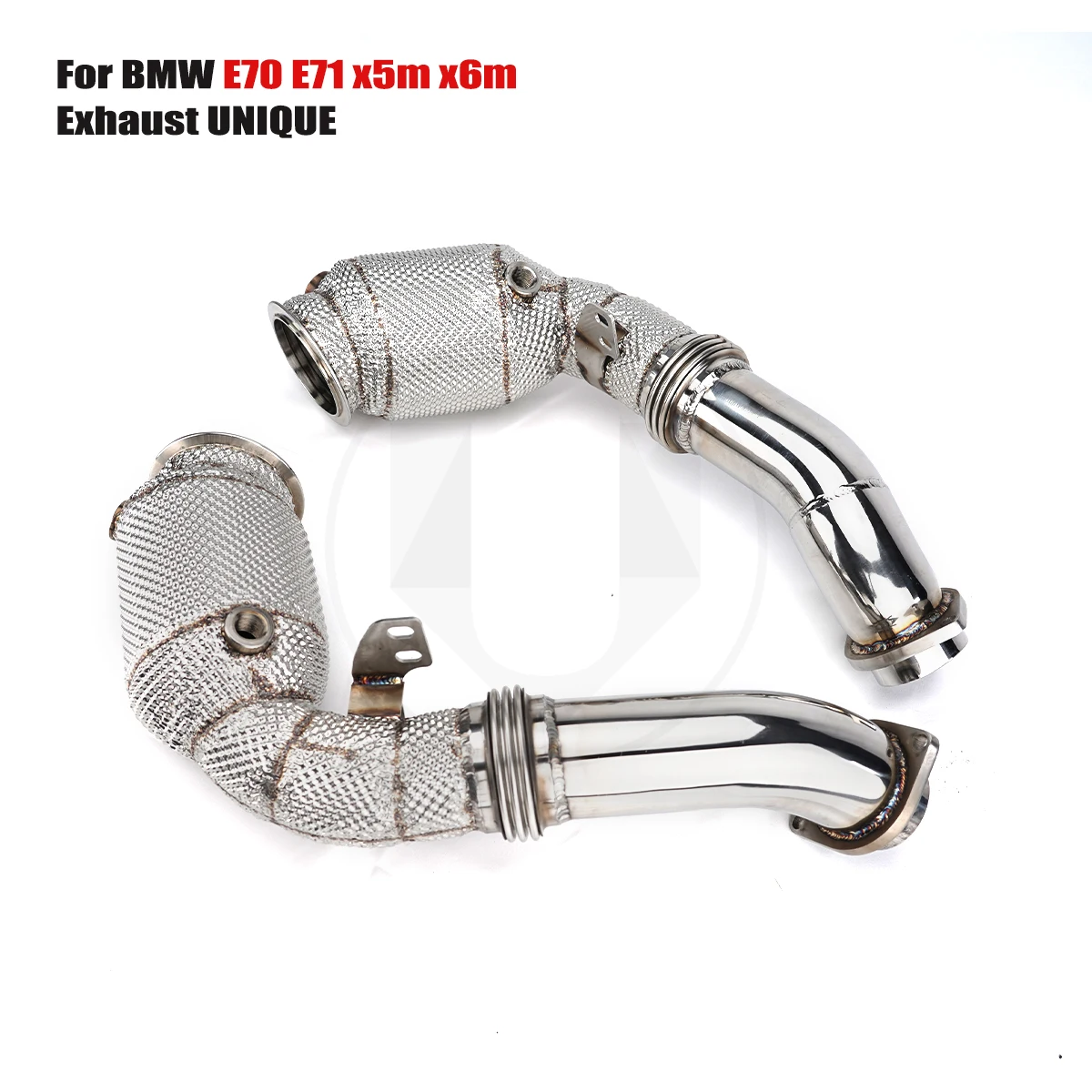 

UNIQUE For 2009-2013 BMW E70 E71 x5m x6m V8 N63 4.4T With insulator downpipe With cat/without cat exhaust pipe